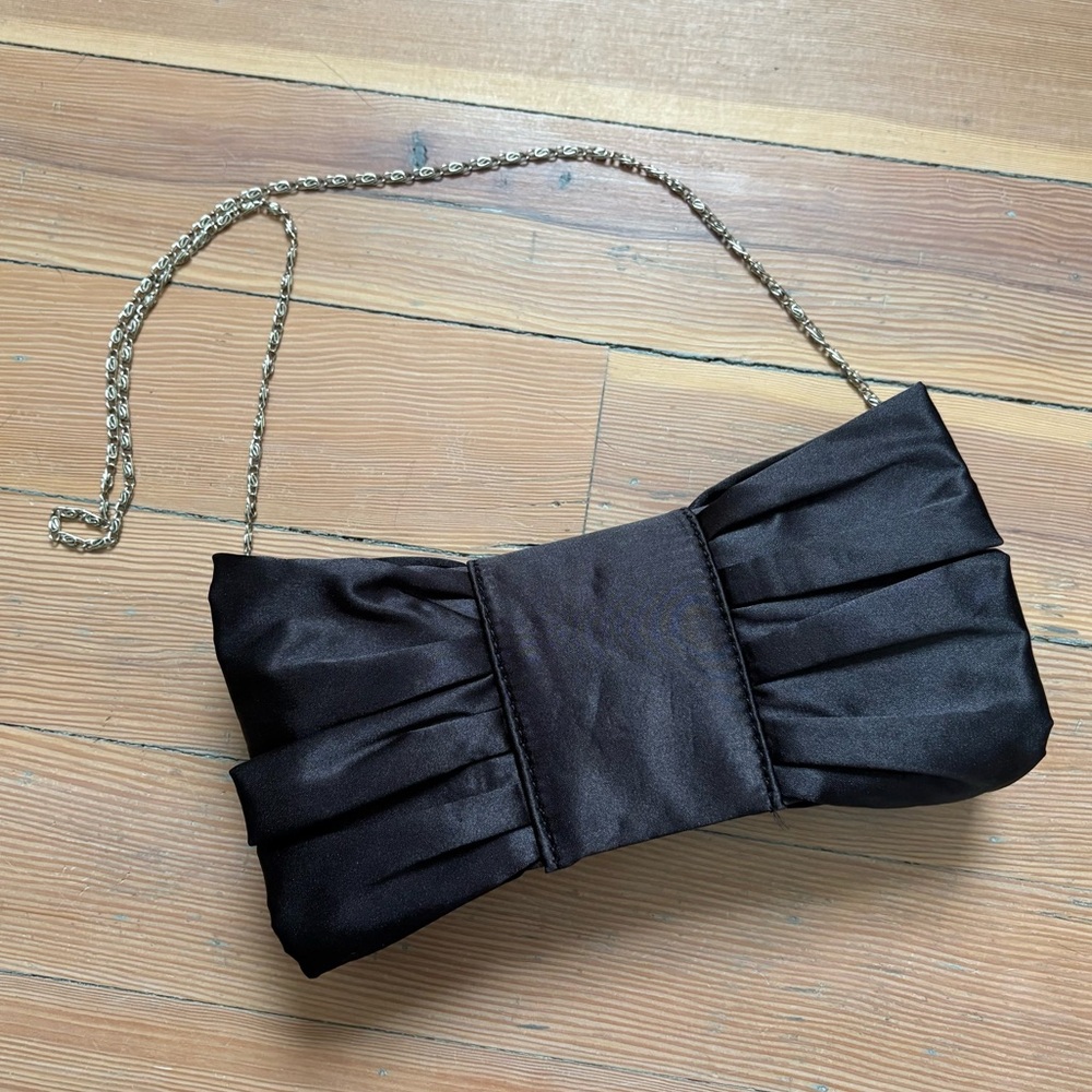 Vintage Olga Berg Black Satin Evening Bag